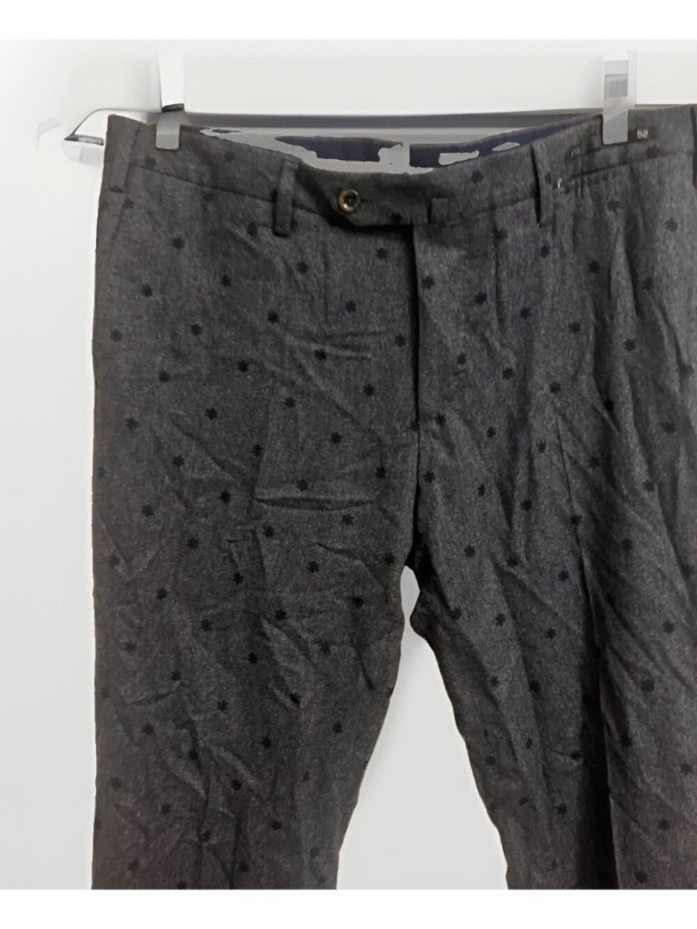 PT01 Grey Wool Dress Pants Size 36 (EU 52) Slim Fit Pleated Front $425
